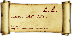 Liszov Lóránt névjegykártya